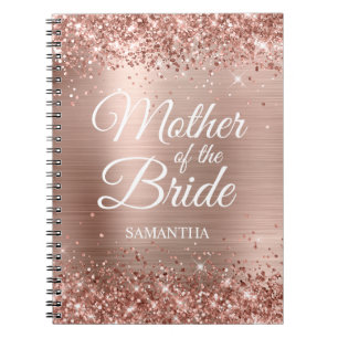 Mutter der Braut Glitzernde Rosen-Goldfolie Notizblock