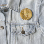Mutter der Braut Glitzerndes Goldfolie Button (Beispiel)