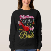 Mutter der Braut glücklich Hochzeit Blume rosa Sch Sweatshirt (Vorderseite)