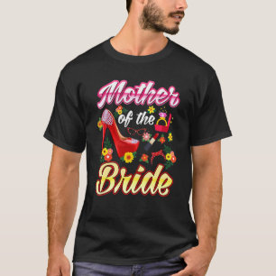 Mutter der Braut glücklich Hochzeit Blume rosa Sch T-Shirt