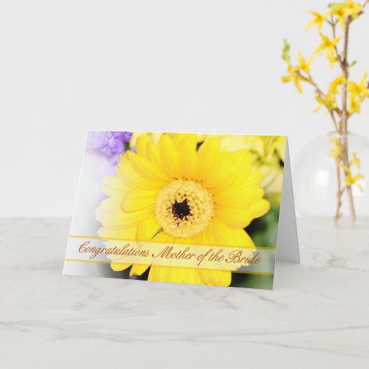 Mutter der Braut Glückwunschkarte mit lemo Karte (Gelbe Blume)