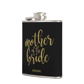 Mutter der Braut Gold Glitter Brautparty Flachmann (Links)