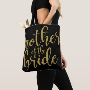 Mutter der Braut Gold Glitter-Kalligrafie Tasche
