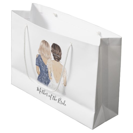 Mutter der Braut große Geschenktasche Geschenktüte (Vorderseite Schrägansicht)