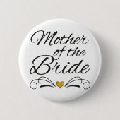Mutter der Braut - Herz aus Gold Button (Vorderseite)