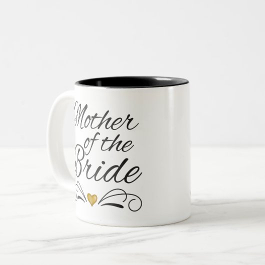 Mutter der Braut - Herz des Goldes Zweifarbige Tasse (Vorderseite Links)