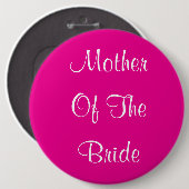 Mutter der Braut Hochzeit einfaches Geschenk Rosa Button (Vorne & Hinten)