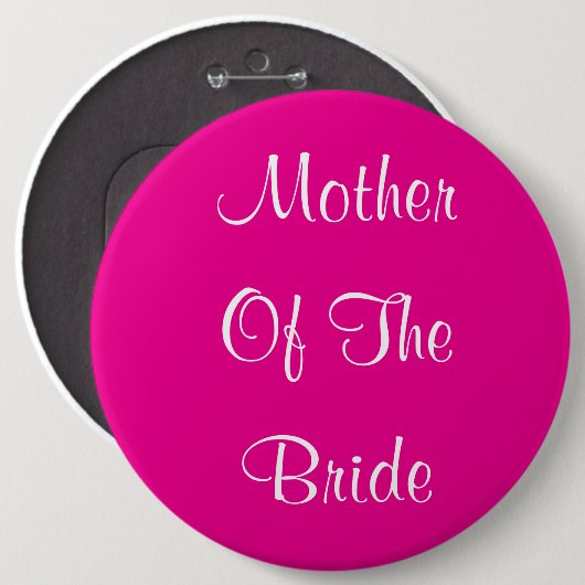 Mutter der Braut Hochzeit einfaches Geschenk Rosa Button (Vorne & Hinten)