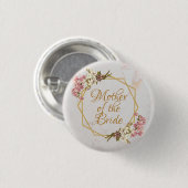 Mutter der Braut Hochzeit Gold Marmor Orchideen Button (Vorne & Hinten)