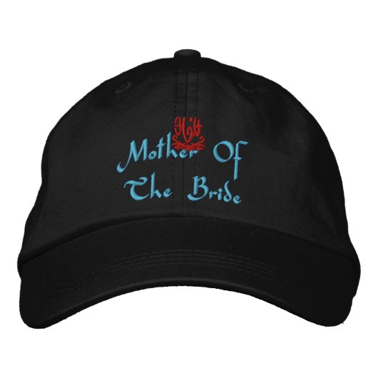 Mutter der Braut Hochzeit ich schwarz Bestickte Baseballkappe (Vorderseite)