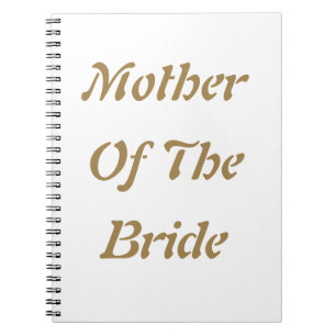 Mutter der Braut Hochzeiten Gabe Gold White Notizblock