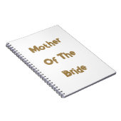 Mutter der Braut Hochzeiten Gold weißes Geschenk G Notizblock (Rechte Seite)