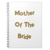 Mutter der Braut Hochzeiten Gold weißes Geschenk G Notizblock (Vorderseite)