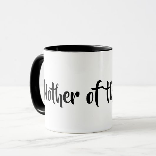 Mutter der Braut Hochzeitsfeier Weiß und Schwarz Tasse (Vorderseite Links)