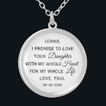 Mutter der Braut Hochzeitsgeschenk aus dem Boden Versilberte Kette<br><div class="desc">Schönes und klassisches Geschenk für die Mutter der BRIDE aus Groom,  personalisiert mit dem Namen der Brautmutter,  dem Namen der Groom und dem Hochzeitstag</div>