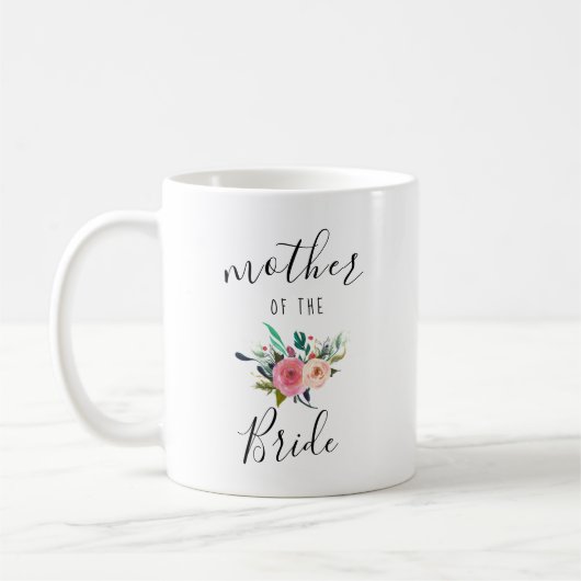 Mutter der Braut Hochzeitsgeschenk Boho Blumenchic Kaffeetasse (Links)