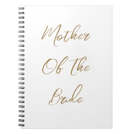 Mutter der Braut Hochzeitsgeschenk für Gold-Script Notizblock (Vorderseite)