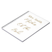 Mutter der Braut Hochzeitsgeschenk Gefallen Gold W Notizblock (Linke Seite)