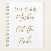 Mutter der Braut Hochzeitsgeschenk Gefallen Gold W Planer (Vorderseite)