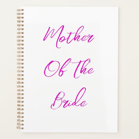 Mutter der Braut Hochzeitsgeschenk Gefallen Pink W Planer (Vorderseite)