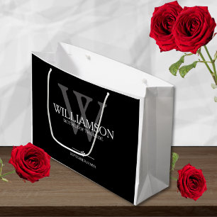 Mutter der Braut-Hochzeitsgeschenk-Monogramm-Elega Große Geschenktüte