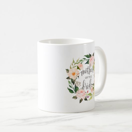 Mutter der Braut, Kalligrafie, Blumenreath-2 Kaffeetasse (VorderseiteRechts)