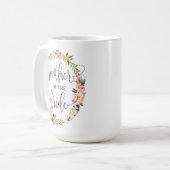Mutter der Braut, Kalligrafie, Blumenreath-7 Kaffeetasse (Vorderseite Links)
