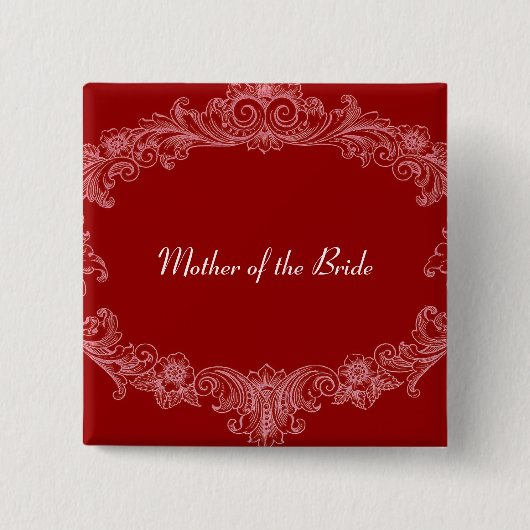 MUTTER DER BRAUT Knopf ROT Vintage V03 Button (Vorderseite)