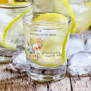 Mutter der Braut Land Wildblumen Blumen Hochzeit Schnapsglas