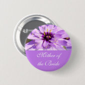 Mutter der Braut, lila Blume Hochzeit Button (Vorne & Hinten)