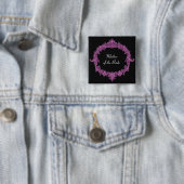 MUTTER der BRAUT lila schwarzes Vintages V08 Button (Beispiel)