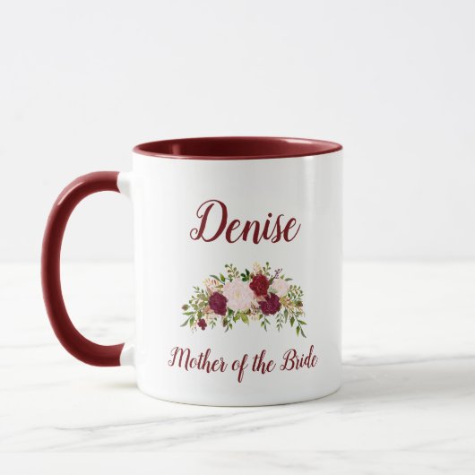 Mutter der Braut Marsala Rosa Blumenzehen Tasse (Links)