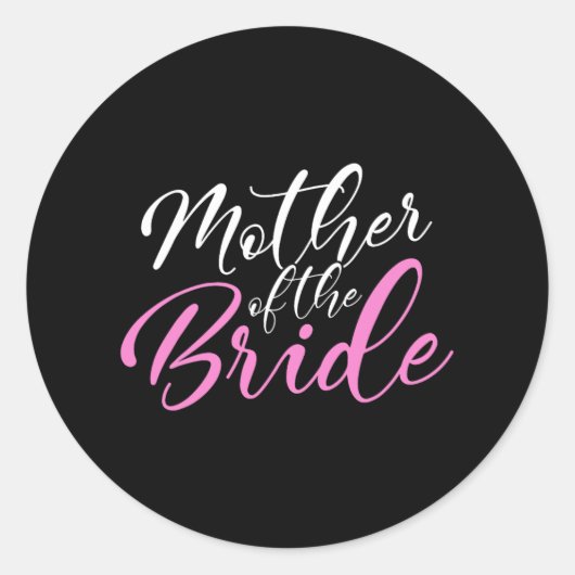 Mutter der Braut Matching Wedding Party Runder Aufkleber (Vorderseite)