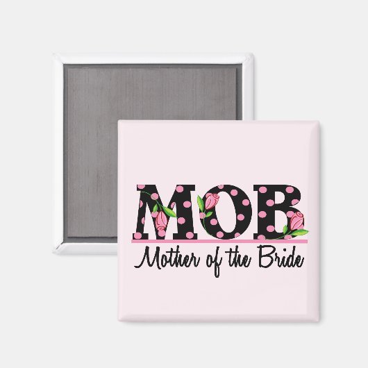Mutter der Braut (MOD) Tulip Lettering Magnet (Vorderseite/Rückseite)