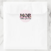 Mutter der Braut (MOD) Tulip Lettering Runder Aufkleber (Tasche)