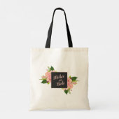 Mutter der Braut Modernes Skript Tropisches Floral Tragetasche (Rückseite)