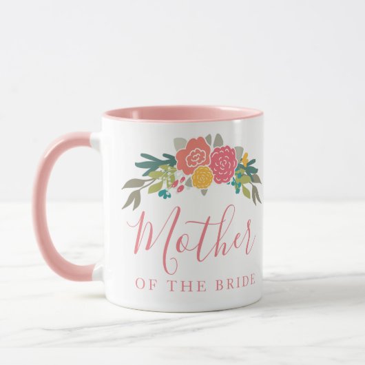 Mutter der Braut oder Groom Pink Rose Bouquet Tasse (Links)