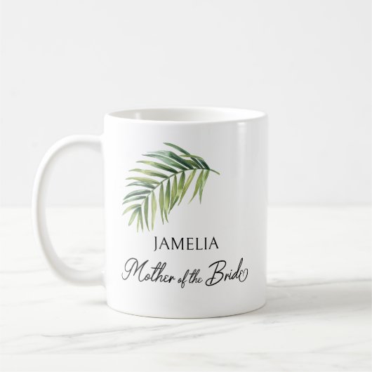 Mutter der Braut Palm Leaf Eltern Hochzeit Kaffeetasse (Links)