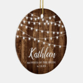 Mutter der Braut Personalisiert rustikales Holzkor Keramik Ornament (Rechts)