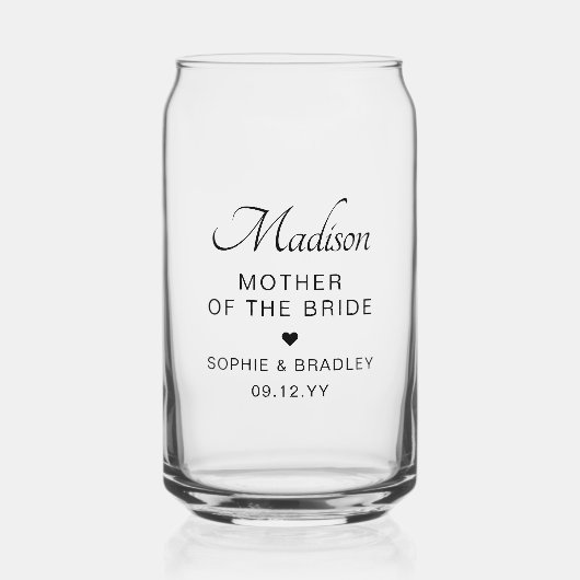 Mutter der Braut Personalisierte Hochzeit Dosenglas (Vorderseite)