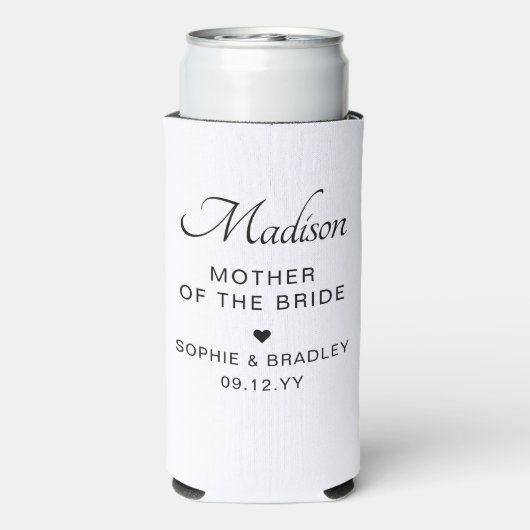 Mutter der Braut Personalisierte Hochzeit Selters Dosenkühler (Seltzer Rückseite)
