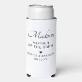 Mutter der Braut Personalisierte Hochzeit Selters Dosenkühler (Seltzer Vorderseite)