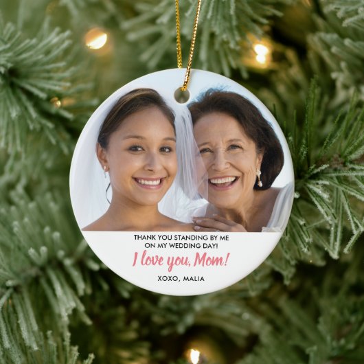 Mutter der Braut Personalisiertes Foto Weihnachten Keramik Ornament (Baum)