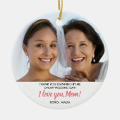 Mutter der Braut Personalisiertes Foto Weihnachten Keramik Ornament (Vorne)