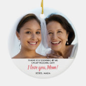 Mutter der Braut Personalisiertes Foto Weihnachten Keramik Ornament (Hinten)