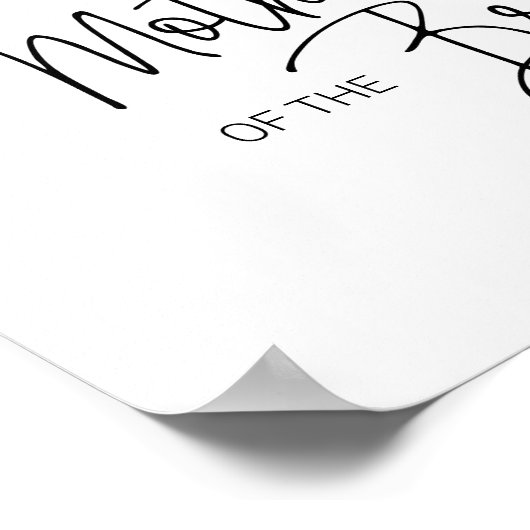 Mutter der Braut reservierte Gedenkstätte Hochzeit Poster (Ecke)