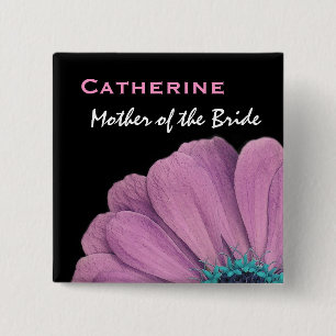 Mutter der Braut-Rosa-Gänseblümchen-Hochzeit Button