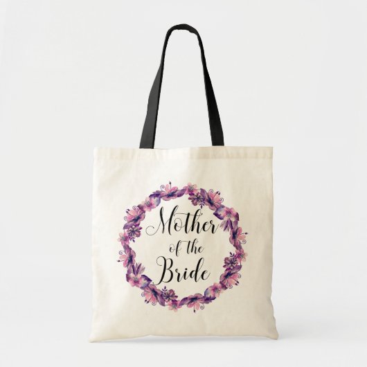 Mutter der Braut. Rosa und lila Hochzeitstasche Tragetasche (Vorne)