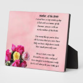 Mutter der Braut - Rose Plaque Fotoplatte (Seite)