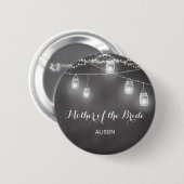 Mutter der Braut Schwarz Weiß Knopf Button (Vorne & Hinten)